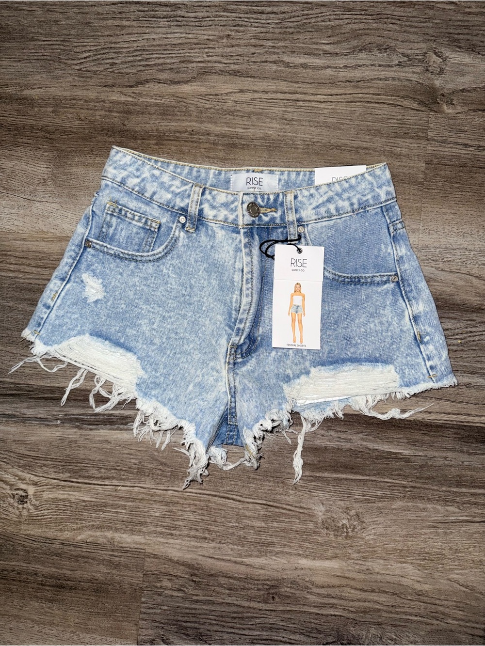 RISE Supply Co. Denim Shorts Y2K * Distressed New W Tags * Juniors Size 5 *